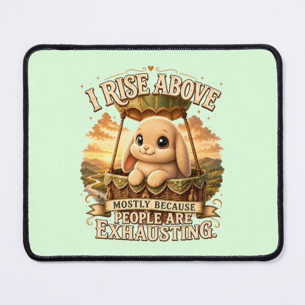 Item preview, Exhausted Bunny Hot Air Balloon Introvert Gift designed and sold by Gentlestate.