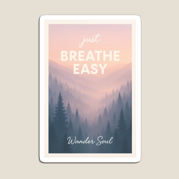 Item preview, Just Breathe Easy | Modern Minimal Typography Wall Art | Positive Mindset Quote Print | Calm Contemporary Wellness Decor designed and sold by PaintedPixels01.