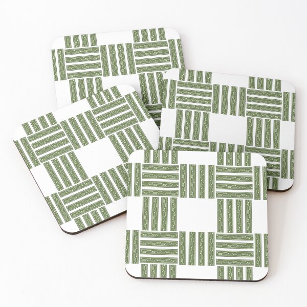 Item preview, Green Woven Circuit Board Seamless Pattern with Geometric Basket Weave Design designed and sold by Longsilp.