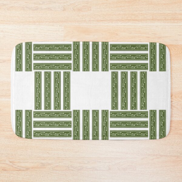 Item preview, Green Woven Circuit Board Seamless Pattern with Geometric Basket Weave Design designed and sold by Longsilp.
