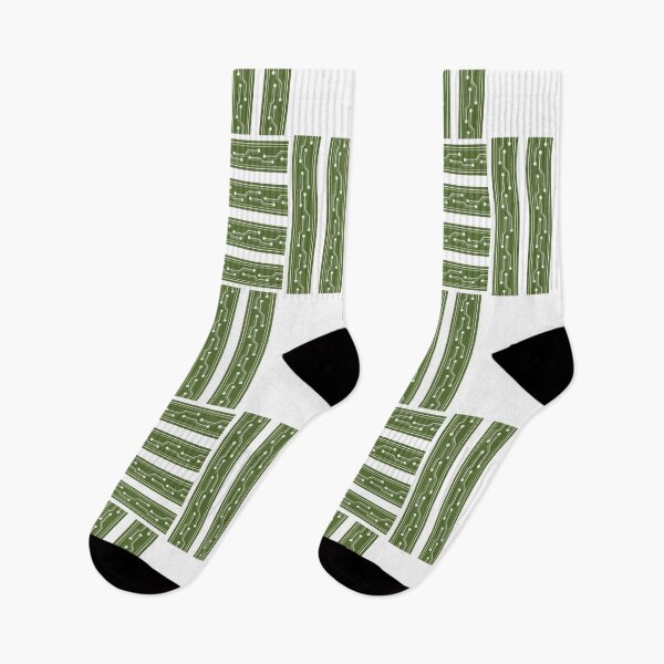 Item preview, Green Woven Circuit Board Seamless Pattern with Geometric Basket Weave Design designed and sold by Longsilp.