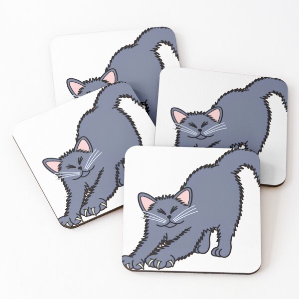 Item preview, Stretching Gray Cat designed and sold by FooFooCats.