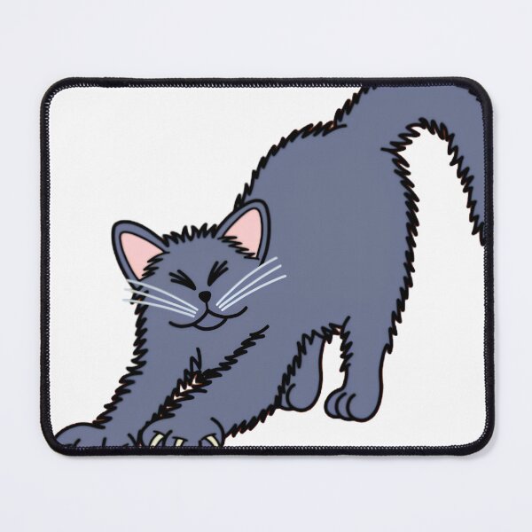 Item preview, Stretching Gray Cat designed and sold by FooFooCats.