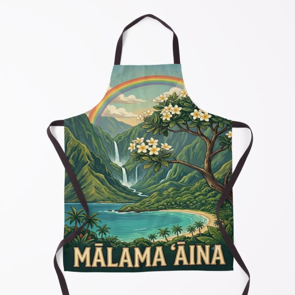 Item preview, Malama Aina Care for the Land — Hawaii Rainbow Valley Plumeria Conservation Art Print designed and sold by MālamaThreads.