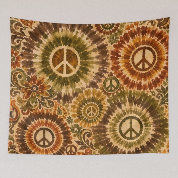 Item preview, Earth Tone Peace Sign Tie Dye Bohemian Hippie designed and sold by PinUpPizzazz.