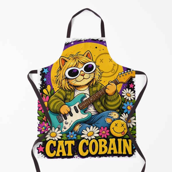 Item preview, Cat Cobain T-Shirt Retro psychedelic tee Alternative Grunge Music Nirvana Fan designed and sold by ToastDesign.