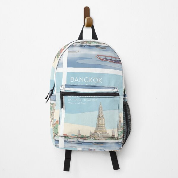 Item preview, Bangkok Travel Poster – Wat Arun Riverside Illustration designed and sold by Siam Soul Studio.