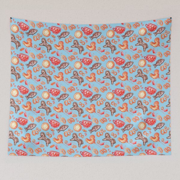 Item preview, Russian Sweets Watercolor Pattern designed and sold by ptitsa-tsatsa.