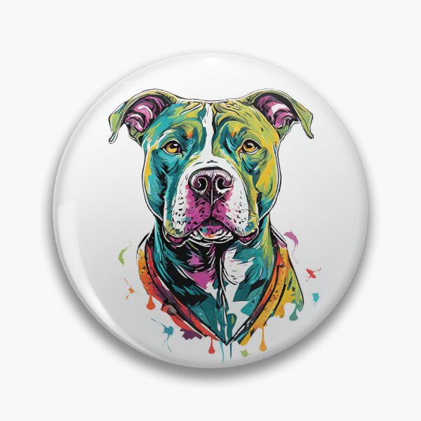 Item preview, A colorful, hand-painted graphic design featuring a pit bull designed and sold by PawelZmich.