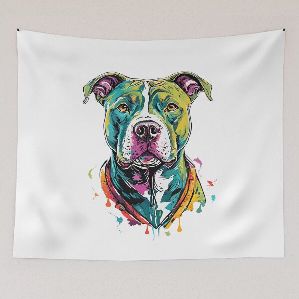 Item preview, A colorful, hand-painted graphic design featuring a pit bull designed and sold by PawelZmich.