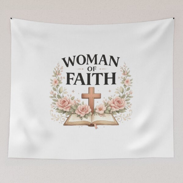 Item preview, Woman of Faith Bible with Roses Illustration designed and sold by Ahmedsyde.