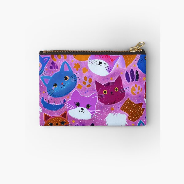 Item preview, Cute Colorful Cats Pattern – Kawaii Cat Faces Pink Aesthetic Design designed and sold by IMuDesigner.