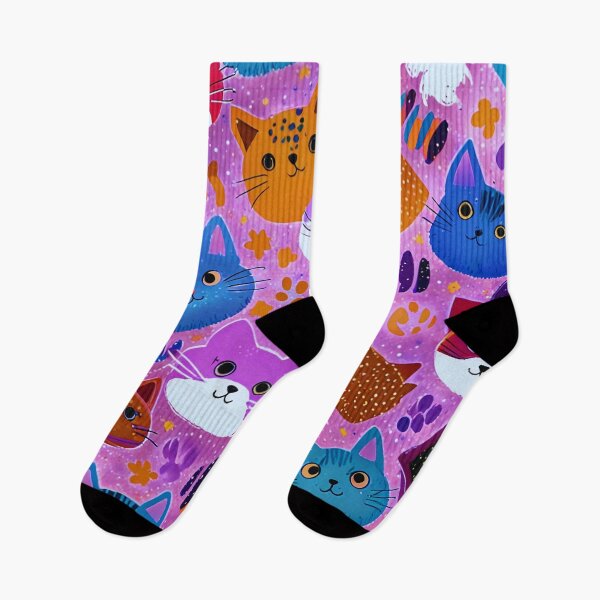 Item preview, Cute Colorful Cats Pattern – Kawaii Cat Faces Pink Aesthetic Design designed and sold by IMuDesigner.