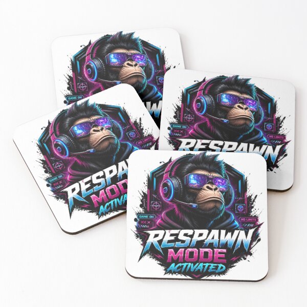 Item preview, Respawn Mode Activated Gaming Ape designed and sold by ApePop.