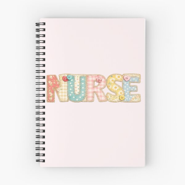 Item preview, NURSE in fake patchwork stitching, flat image designed and sold by Giddy Bear Gifts.