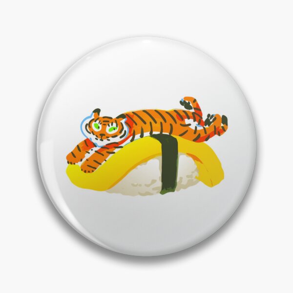 Item preview, Cute Tiger Napping on Tamago Egg Sushi Illustration designed and sold by Segasworks.