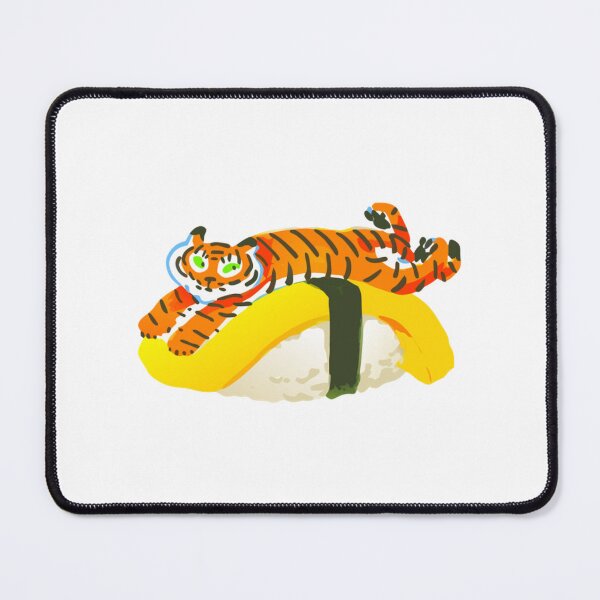 Item preview, Cute Tiger Napping on Tamago Egg Sushi Illustration designed and sold by Segasworks.