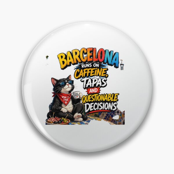 Item preview, Barcelona Runs on Caffeine, Tapas & Questionable Decisions – Funny Barcelona Cat Travel T-Shirt | Spain Food Lover Graphic Tee designed and sold by Sushikidsntod.