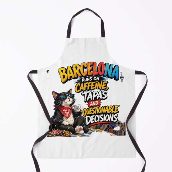 Item preview, Barcelona Runs on Caffeine, Tapas & Questionable Decisions – Funny Barcelona Cat Travel T-Shirt | Spain Food Lover Graphic Tee designed and sold by Sushikidsntod.