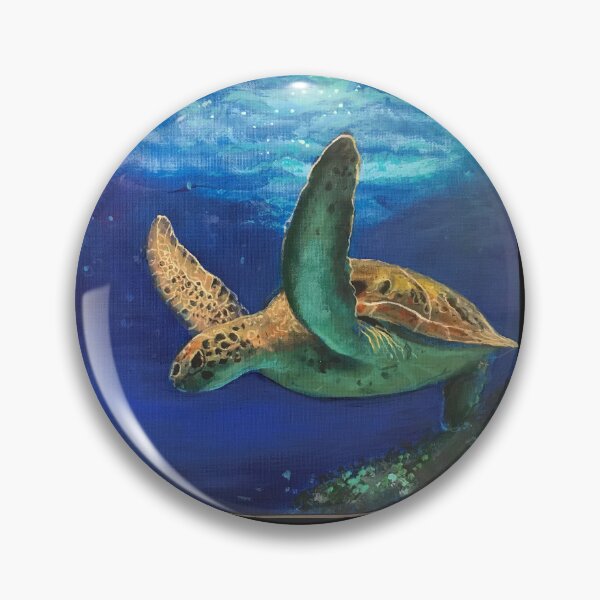 Item preview, Ocean Sea Turtle - Realistic Underwater Marine Life Painting designed and sold by Artdesrapides.