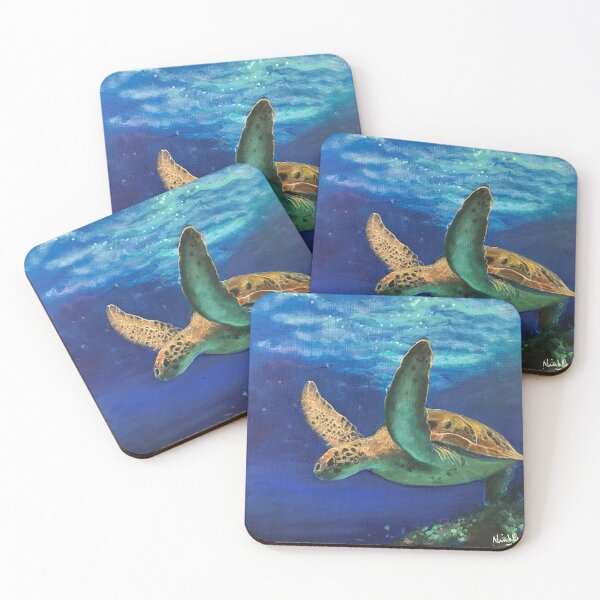 Item preview, Ocean Sea Turtle - Realistic Underwater Marine Life Painting designed and sold by Artdesrapides.