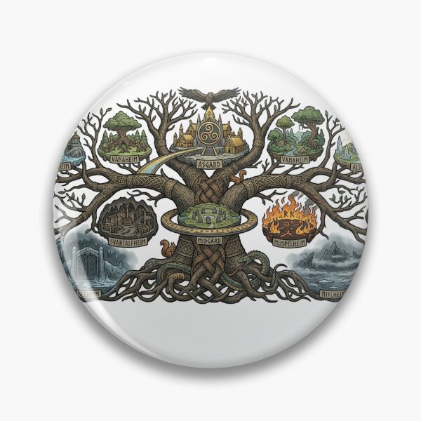 Item preview, Yggdrasil Nine Realms | Norse World Tree Art designed and sold by Ofiel.