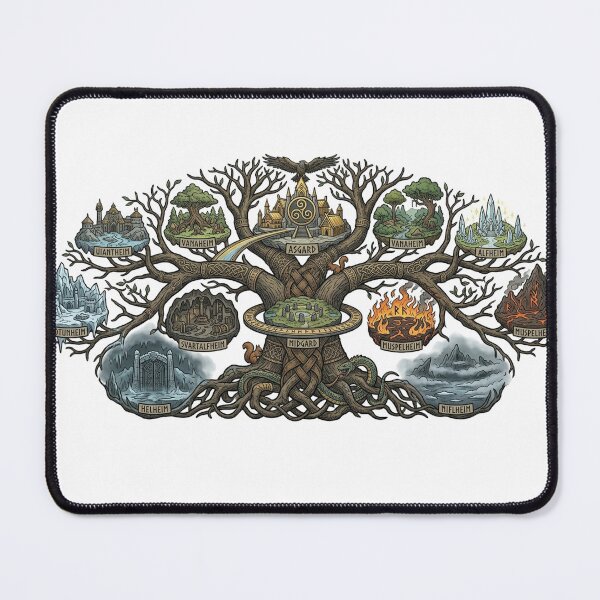 Item preview, Yggdrasil Nine Realms | Norse World Tree Art designed and sold by Ofiel.