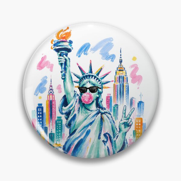 Item preview, Statue of Liberty Blowing Bubble Gum T-Shirt, 4th of July Preppy Shirt, Patriotic USA Graphic, Independence Day Shirt designed and sold by Ezim-Rambic.