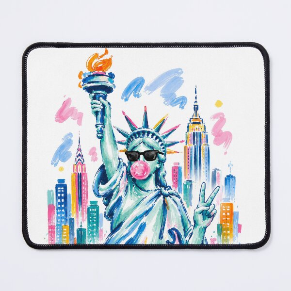 Item preview, Statue of Liberty Blowing Bubble Gum T-Shirt, 4th of July Preppy Shirt, Patriotic USA Graphic, Independence Day Shirt designed and sold by Ezim-Rambic.