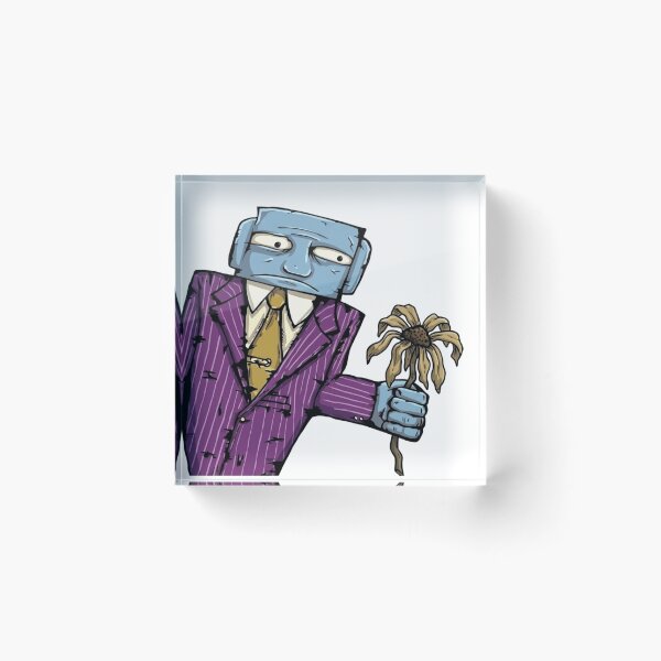 Item preview, Robot Gentleman Holding Flower Funny Weird Art V2 designed and sold by MenaceBehavior.