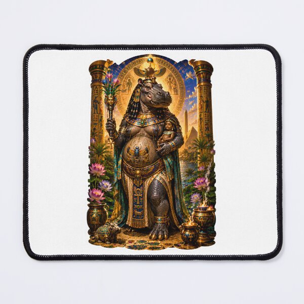 Item preview, Taweret Goddess of Protection and Motherhood Egyptian Mythology Divine Guardian Art designed and sold by MythwovenShop.