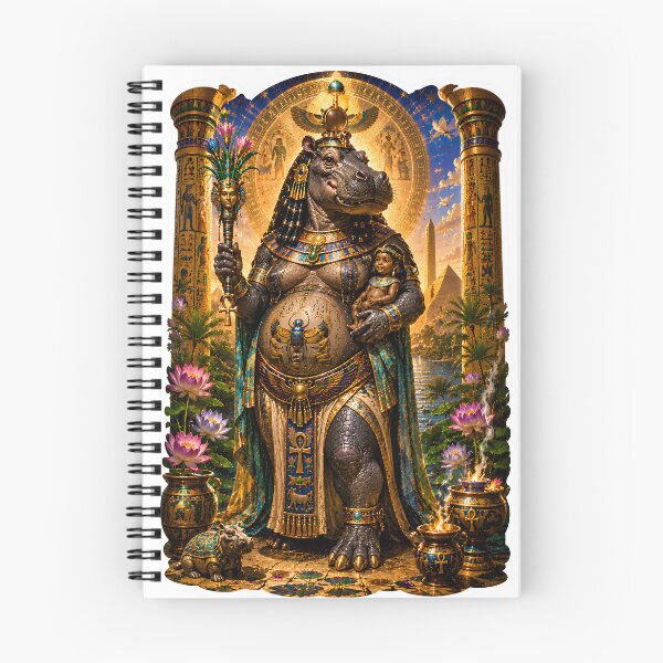 Item preview, Taweret Goddess of Protection and Motherhood  Egyptian Mythology Divine Guardian Art designed and sold by MythwovenShop.