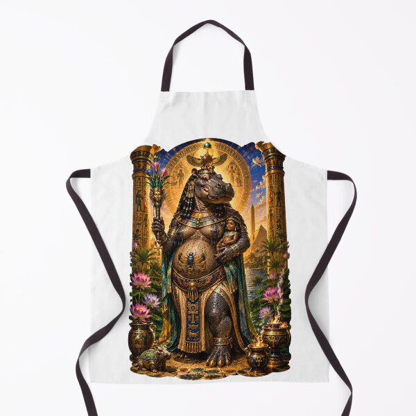 Item preview, Taweret Goddess of Protection and Motherhood Egyptian Mythology Divine Guardian Art designed and sold by MythwovenShop.