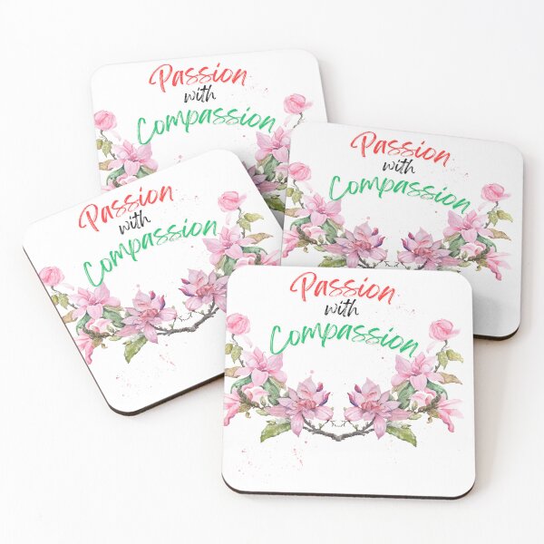 Item preview, Passion with Compassion – Floral Typography Art designed and sold by ArtfulLife3456.