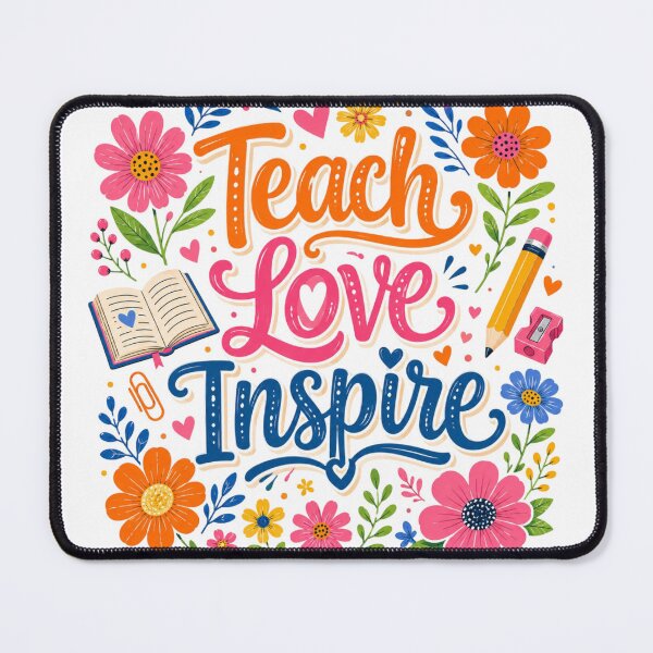 Item preview, Teach Love Inspire Floral Teacher Typography designed and sold by LunaPixelStudio.