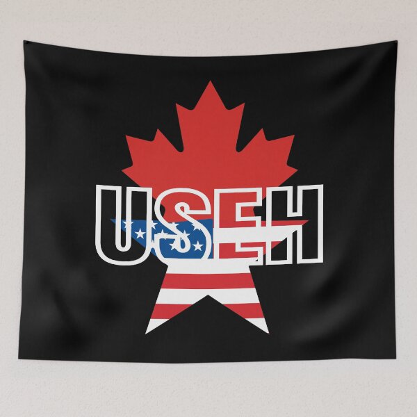 Item preview, Half Canadian American USEH Canada USA Flag United States designed and sold by Colorfulman.