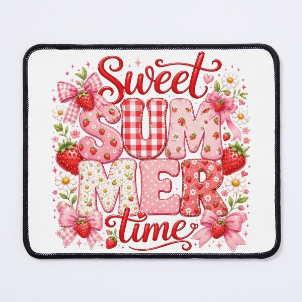 Item preview, Sweet Summer Time Strawberry Daisy Cottagecore Illustration designed and sold by LunaPixelStudio.