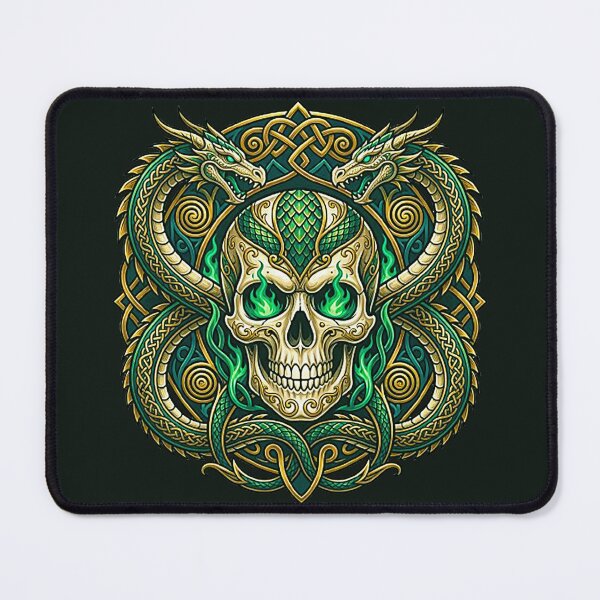 Item preview, Celtic Dragon Skull Artwork - Mythical Green Fire Graphic Tee & Decor designed and sold by MT-Hub | Cute Aesthetic Art, Stickers & Phone Cases.