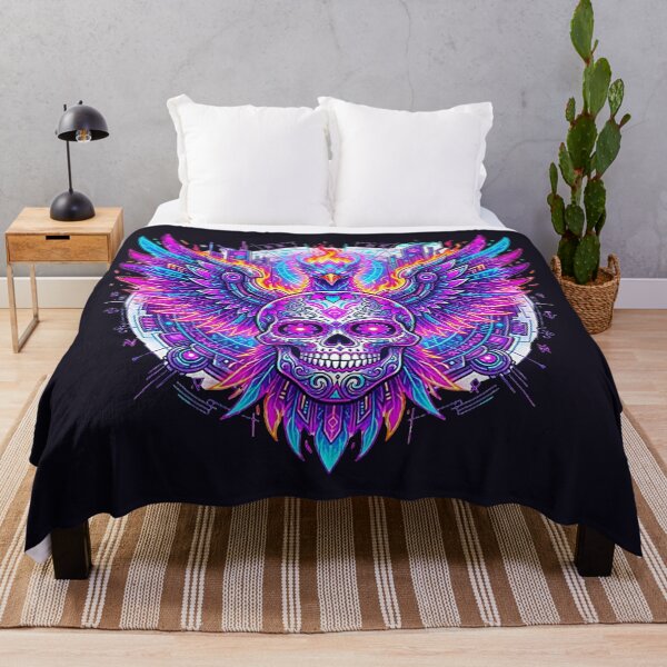Item preview, Cyberpunk Phoenix Sugar Skull - Neon Pastel Day of the Dead Graphic designed and sold by MT-Hub | Cute Aesthetic Art, Stickers & Phone Cases.