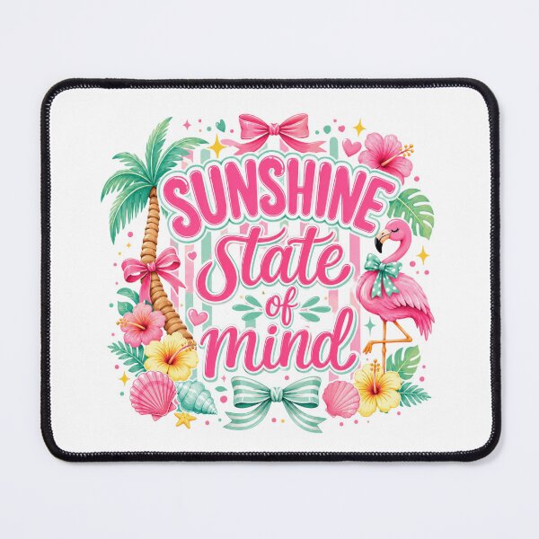 Item preview, Sunshine State of Mind Tropical Flamingo Summer Illustration designed and sold by LunaPixelStudio.