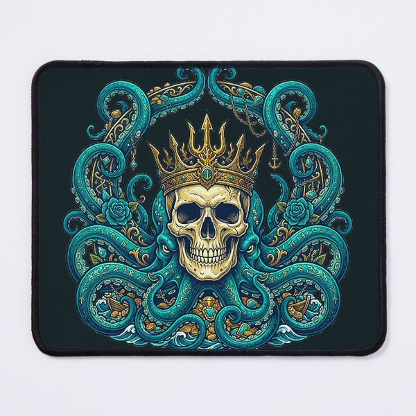 Item preview, Kraken King Skull Artwork - Nautical Sea Monster Crown Graphic designed and sold by MT-Hub | Cute Aesthetic Art, Stickers & Phone Cases.