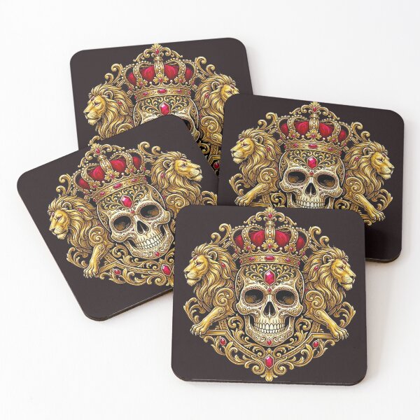 Item preview, Royal Lion King Crown Skull - Baroque Gold Crest Graphic designed and sold by MT-Hub | Cute Aesthetic Art, Stickers & Phone Cases.