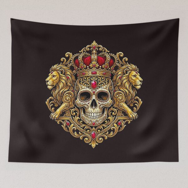 Item preview, Royal Lion King Crown Skull - Baroque Gold Crest Graphic designed and sold by MT-Hub | Cute Aesthetic Art, Stickers & Phone Cases.