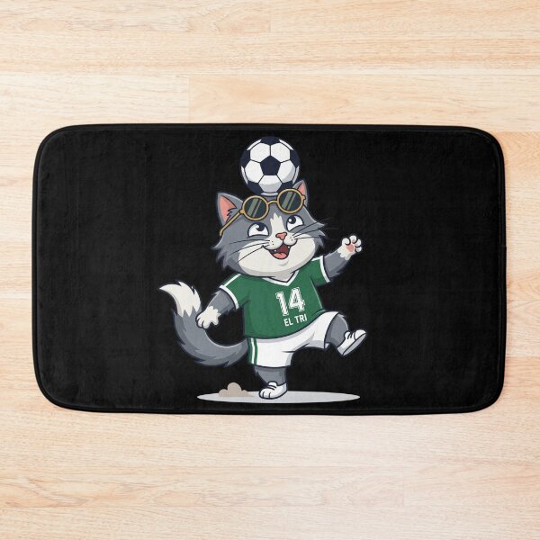 Item preview, Mexico Soccer Cat Juggling — El Tri Number 14 Cartoon designed and sold by David Mateo ArtWorks.