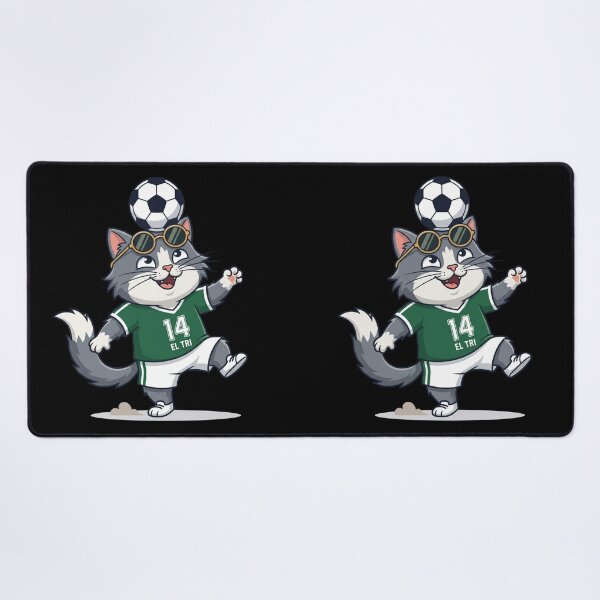 Item preview, Mexico Soccer Cat Juggling — El Tri Number 14 Cartoon designed and sold by David Mateo ArtWorks.