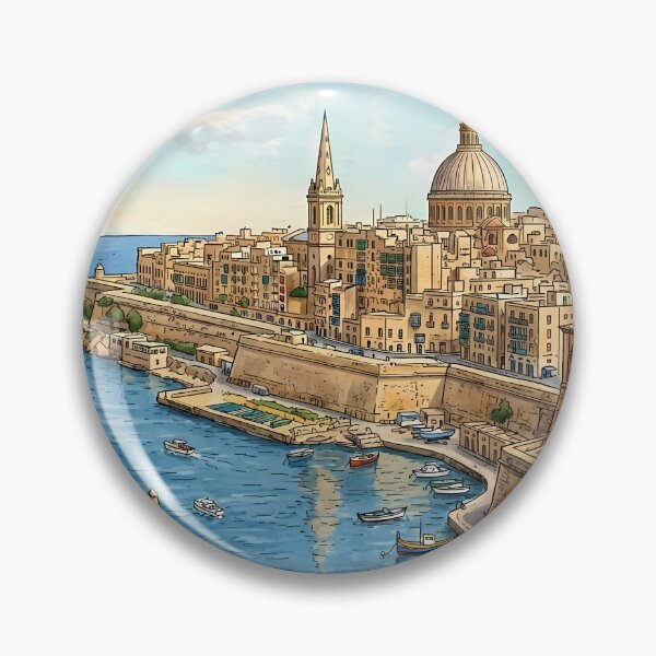 Item preview, Valletta Malta Illustrated Travel Poster designed and sold by Ar0undTheW0rld.