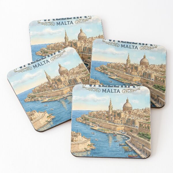 Item preview, Valletta Malta Illustrated Travel Poster designed and sold by Ar0undTheW0rld.