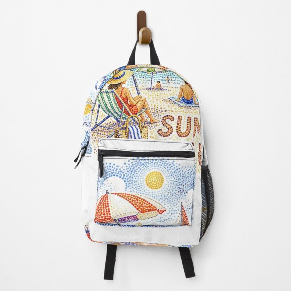 Item preview, Summer Vibes Pointillist Beach Scene | Impressionist Seurat-Inspired Art designed and sold by LegacyWave.