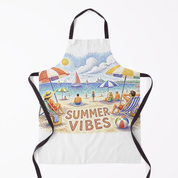 Item preview, Summer Vibes Pointillist Beach Scene | Impressionist Seurat-Inspired Art designed and sold by LegacyWave.