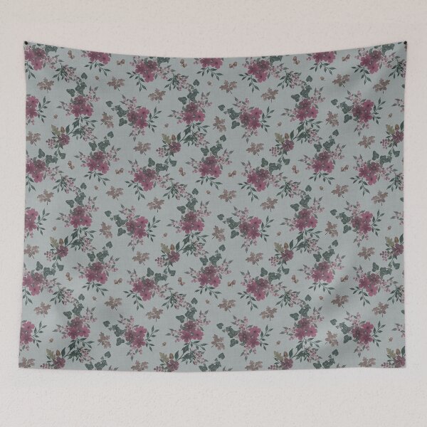 Item preview, Winter Watercolor burgundy Floral Woodland Botanical Fabric designed and sold by Designs by christel_treiber.